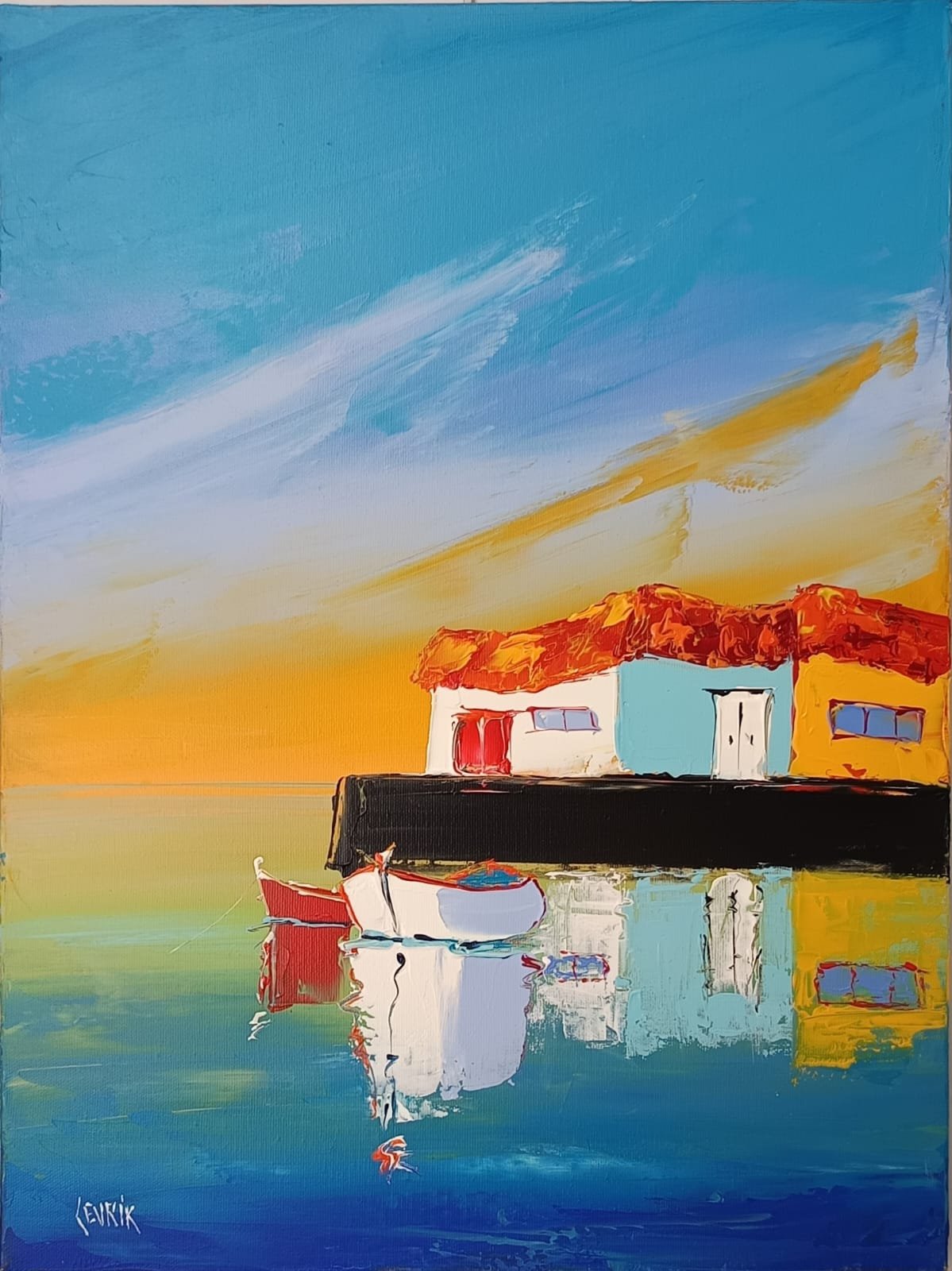 Coucher de soleil sur les cabanes 