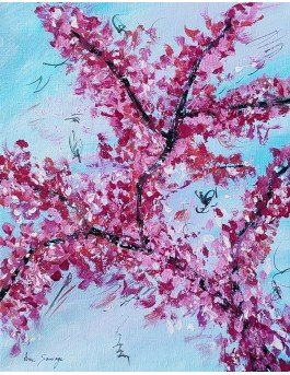 Les fleurs du cerisier 2 - tableau arbre cerisier en fleurs