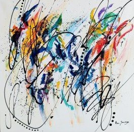 Magie créatrice - tableau abstrait moderne multicolore