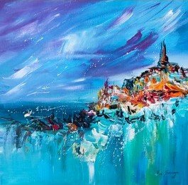 Le mont englouti - tableau paysage abstrait